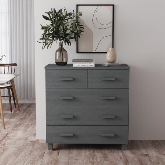 vidaXL Skänk mörkgrå 79x40x80 cm massiv furu