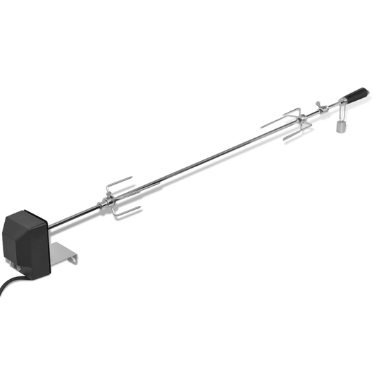 vidaXL BBQ-grillspett med motor stål 1200 mm