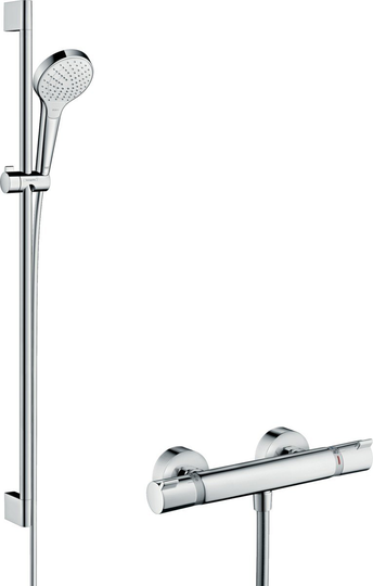 Hansgrohe Duschsystem Croma Select S Vario Med Ecostat Comfort - Krom / Vit