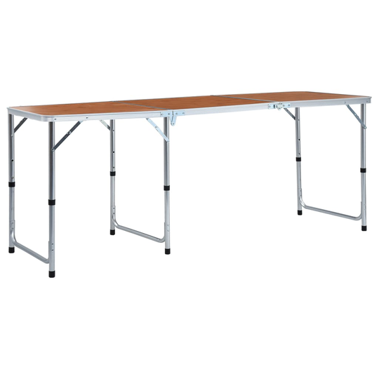 vidaXL Hopfällbart campingbord aluminium 180x60 cm