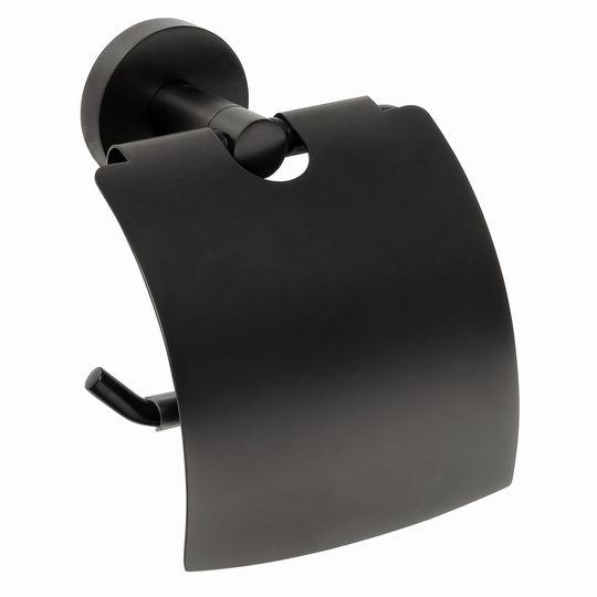 Toalettpappershållare Duschbyggarna Black med Lock