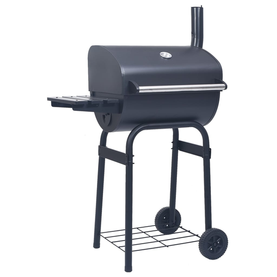 vidaXL Kolgrill/rökargrill med nedre hylla svart