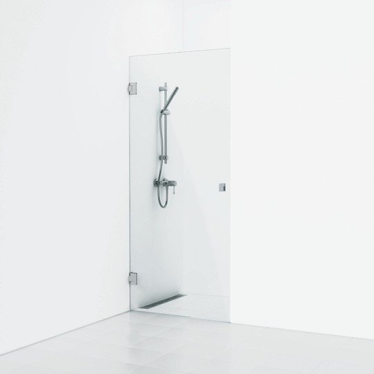 Svedbergs Nischdusch 180° Enkel 78,5 - Kristallglas Blank krom